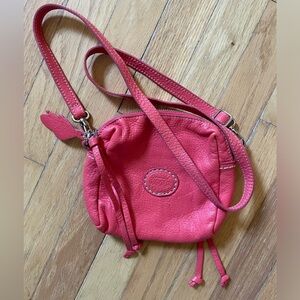 Coral Roots Cross Body Leather Purse Made in Canada Summer Colourful Lightweight